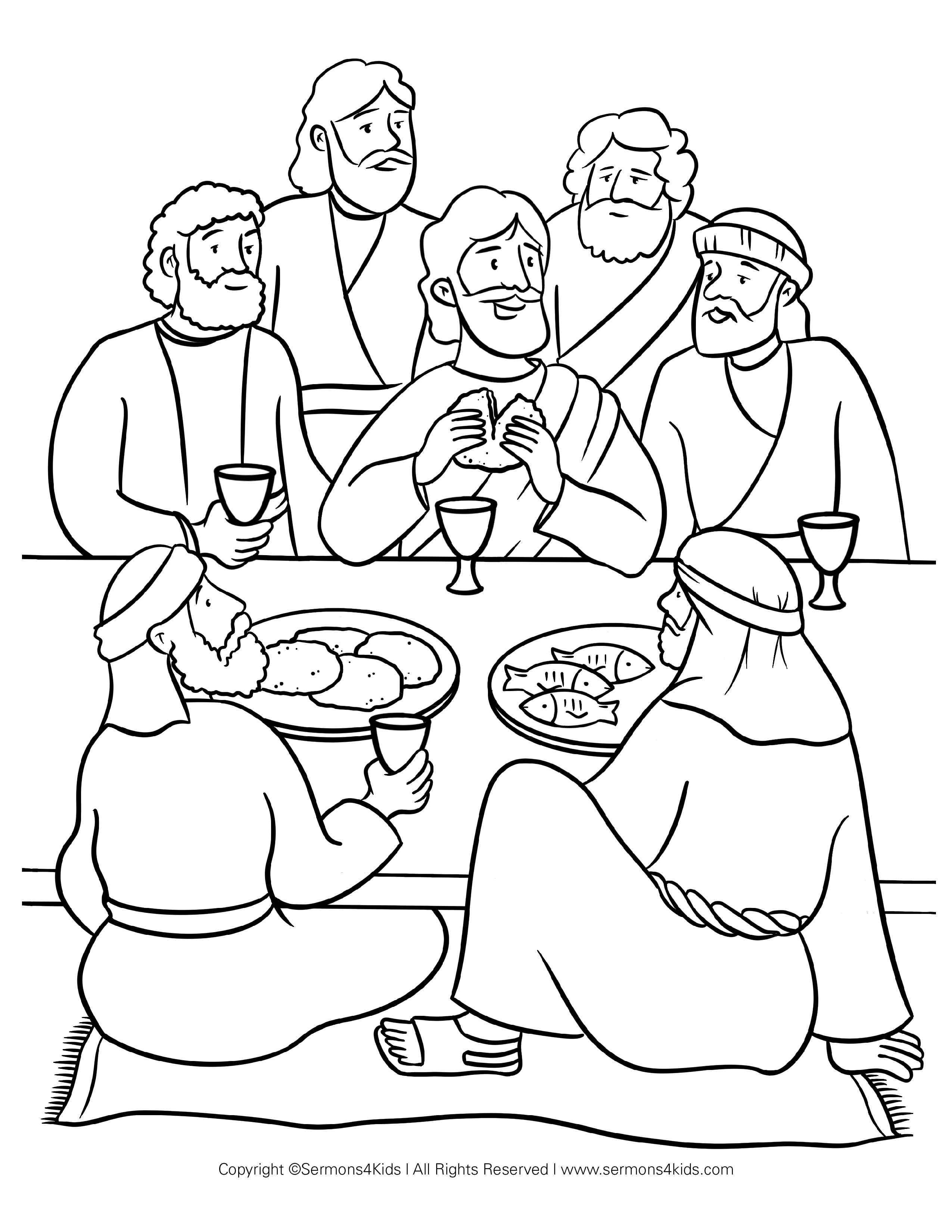 The Last Supper Coloring Page | Sermons4Kids