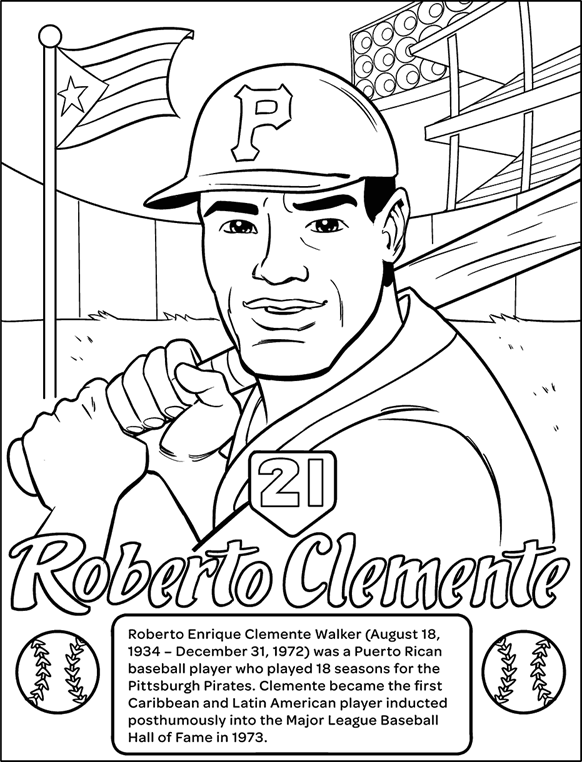 Roberto Clemente Coloring Page | crayola.com