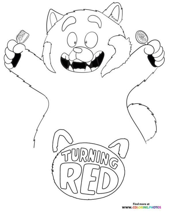 Mei Lee Panda with Combs Coloring Pages - Turning Red Coloring Pages - Coloring  Pages For Kids And Adults
