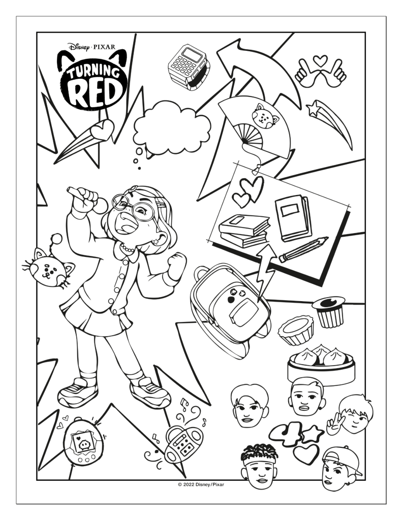 Turning Red Coloring Page And Printable Activities The Playroom