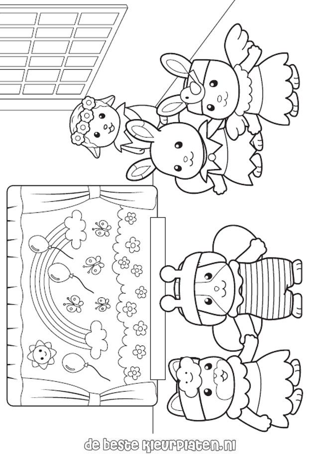 Sylvanian-Families005 - Printable coloring pages | Family coloring pages,  Cute coloring pages, Chibi coloring pages