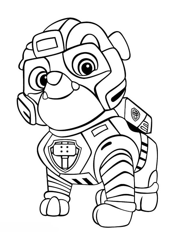 Kids-n-fun.com | Coloring page Paw Patrol Mighty Pups Rubble Mighty Pups