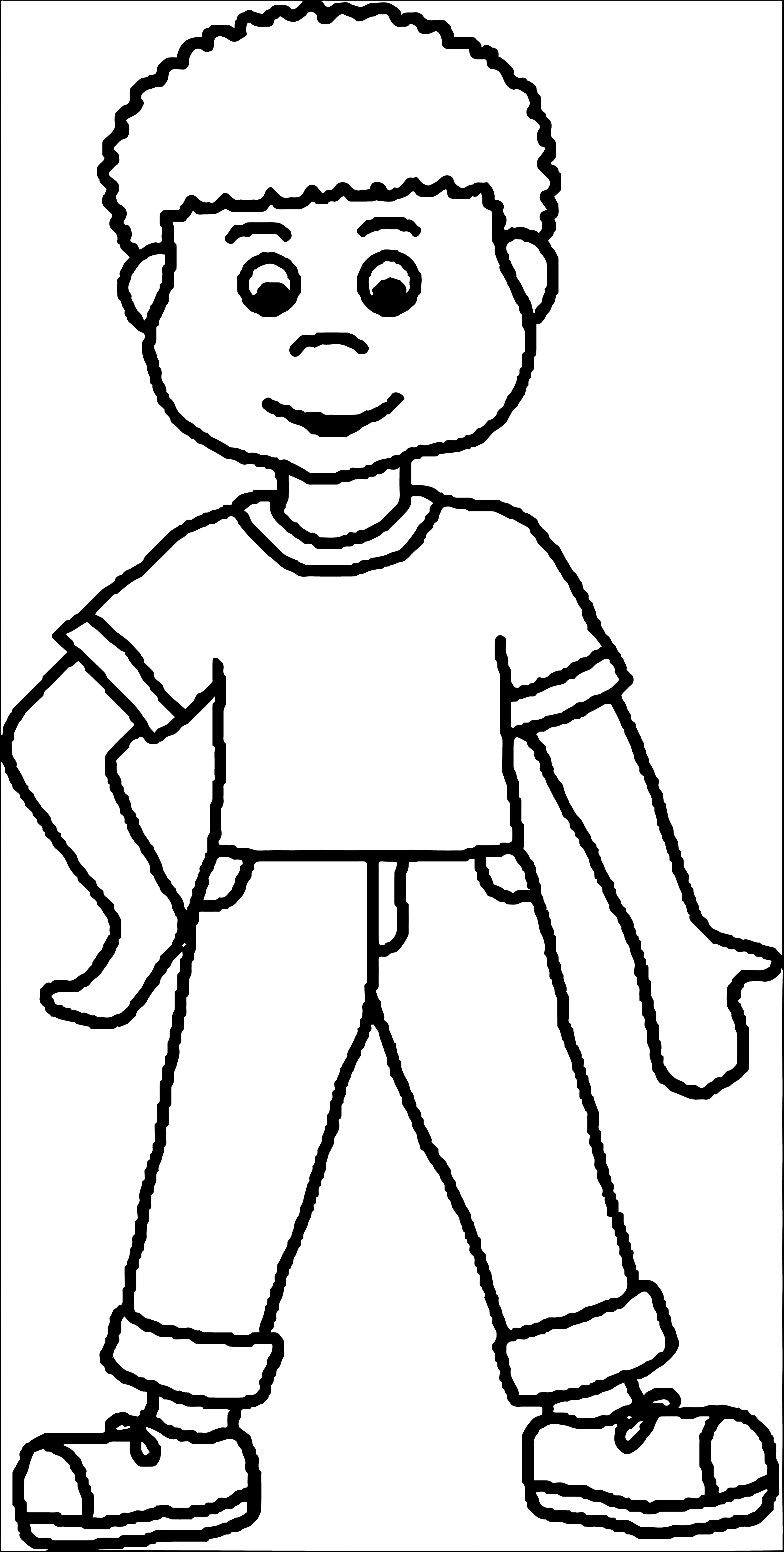 colouring page of boy - Clip Art Library
