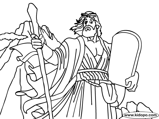 Moses Receives Ten Commandments coloring page