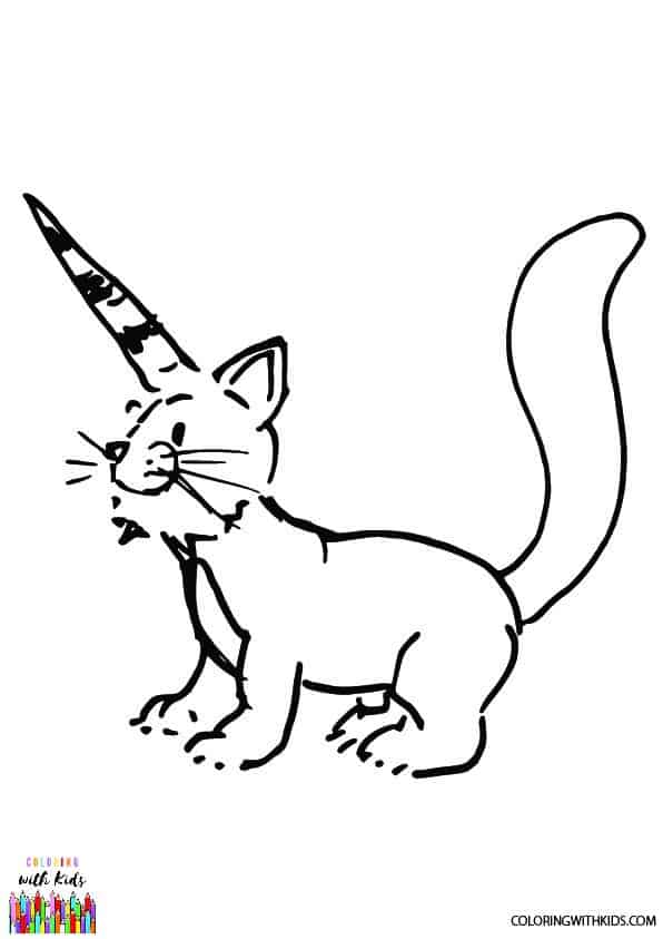 Caticorn Coloring Page | coloringwithkids.com