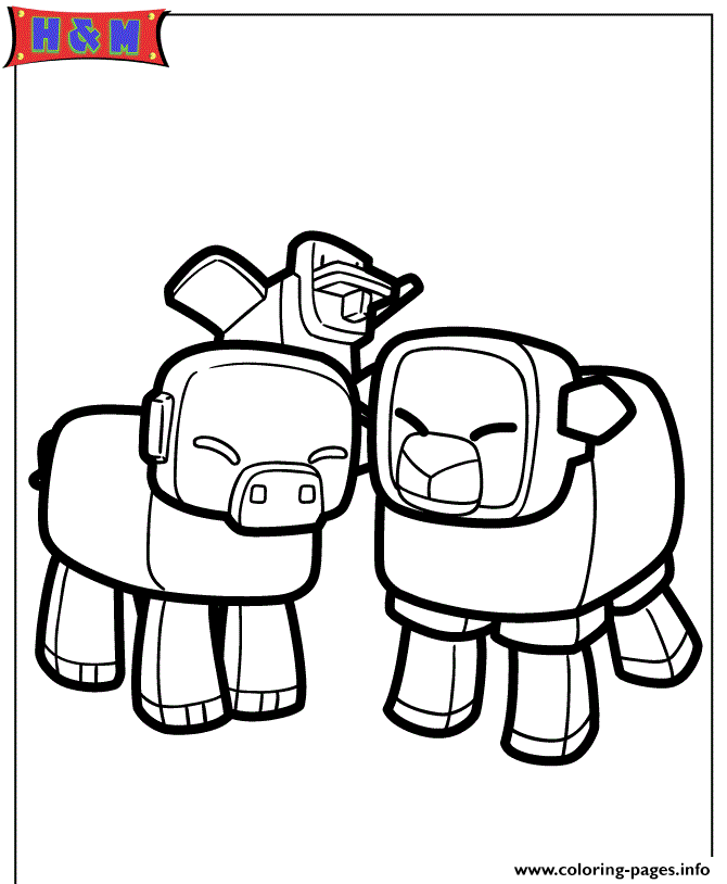 Minecraft Animals Coloring Pages Printable