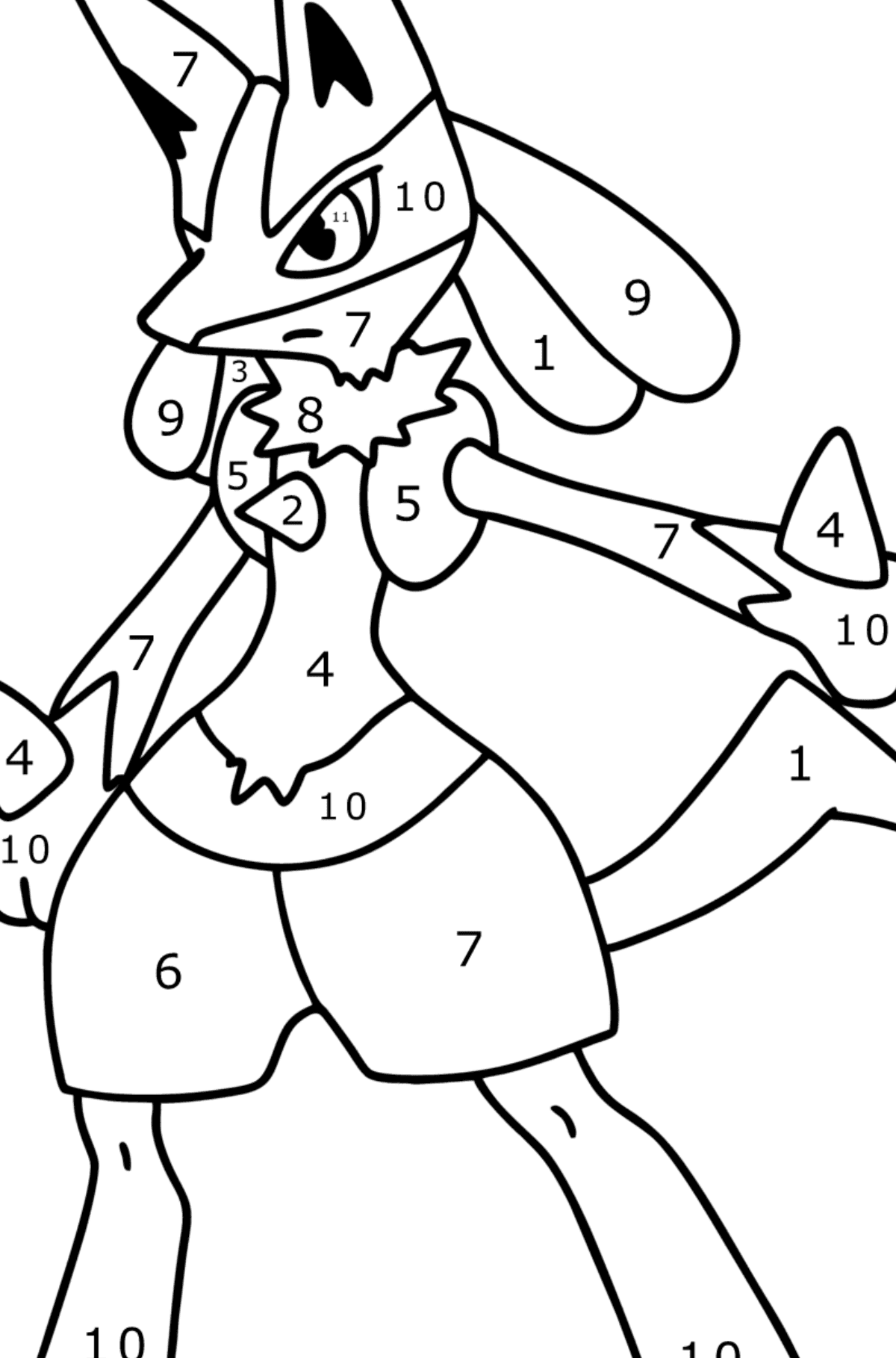 Coloring page Pokemon Go Lucario ♥ Online and Print for Free!