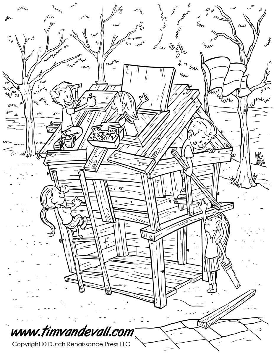 fort-coloring-page - Tim's Printables
