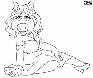 Miss Piggy - Coloring Pages for Kids and for Adults