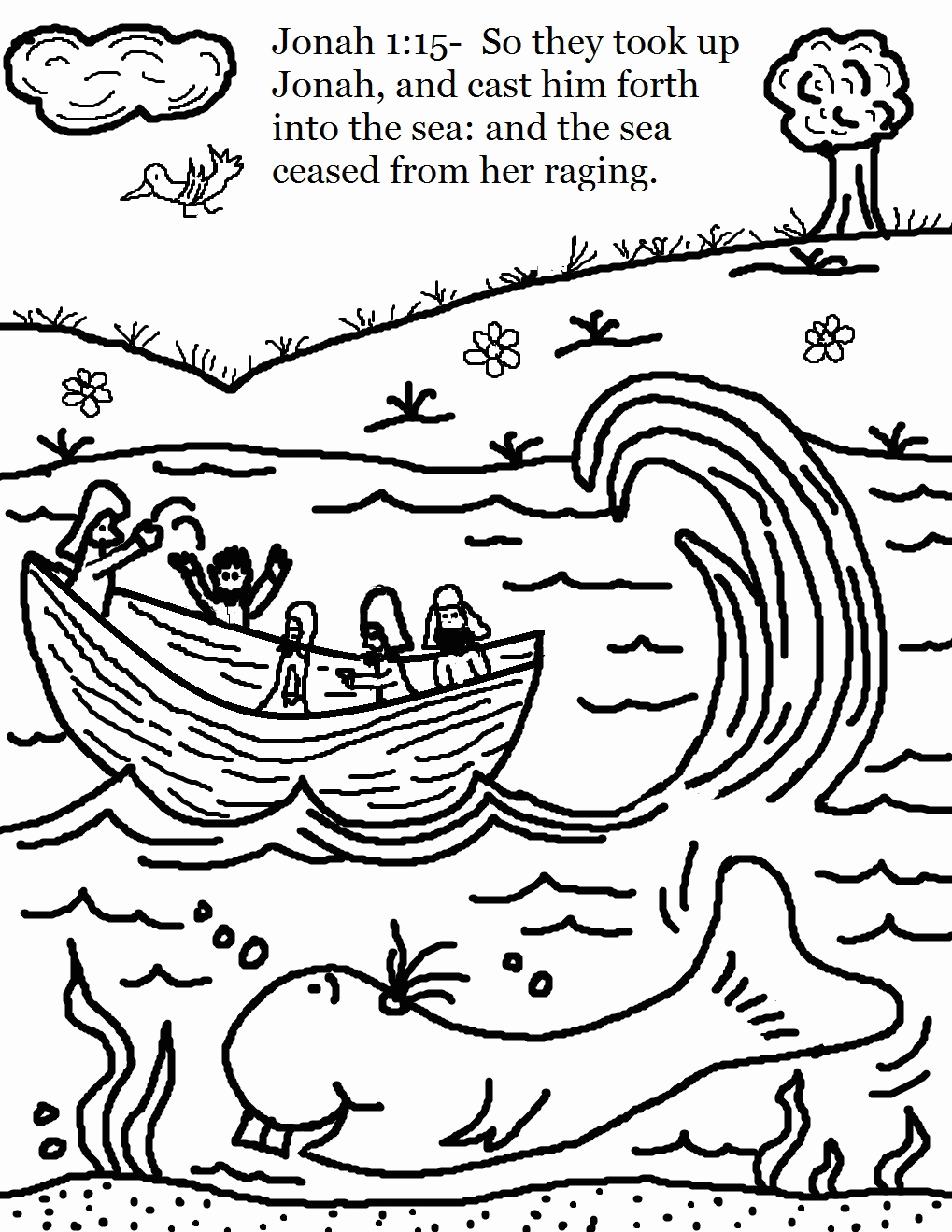 Jonah And The Whale Coloring Pages   Forcoloringpages.com ...