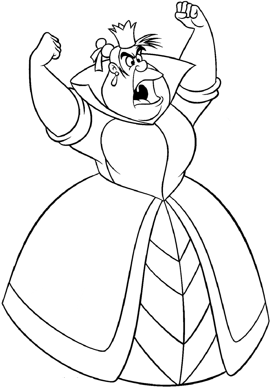 Alice In Wonderland Queen Of Hearts Angry coloring picture for ...