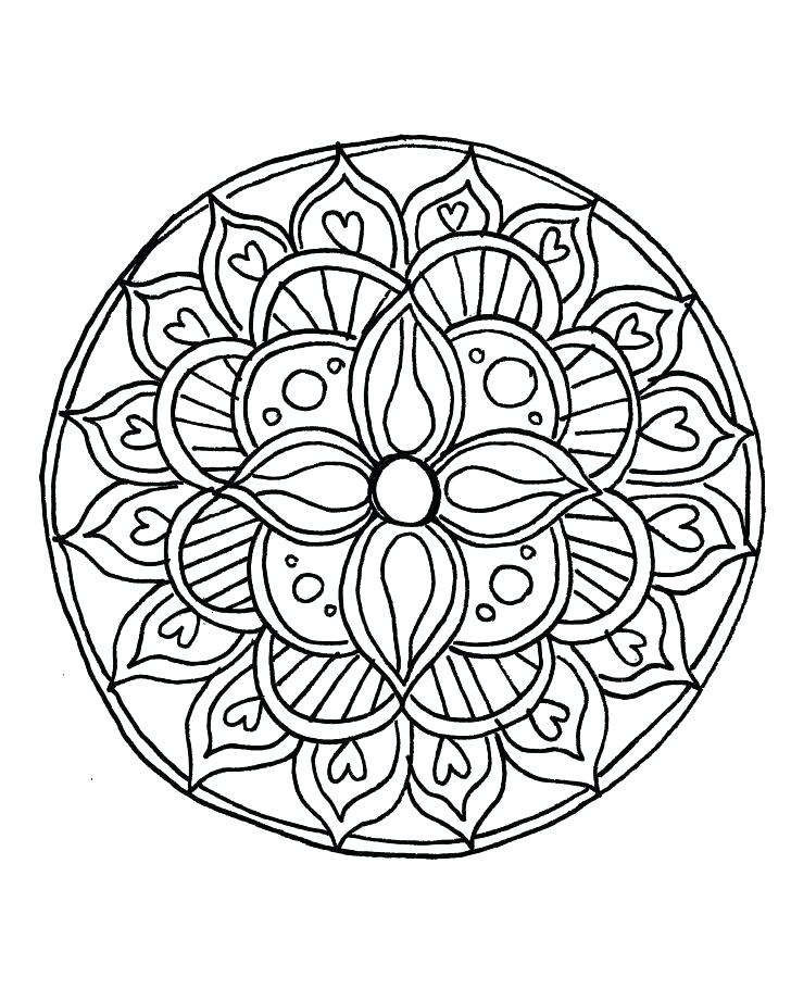 Easy Mandala Coloring Pages Plus Also Medium Size Of - Simple ...