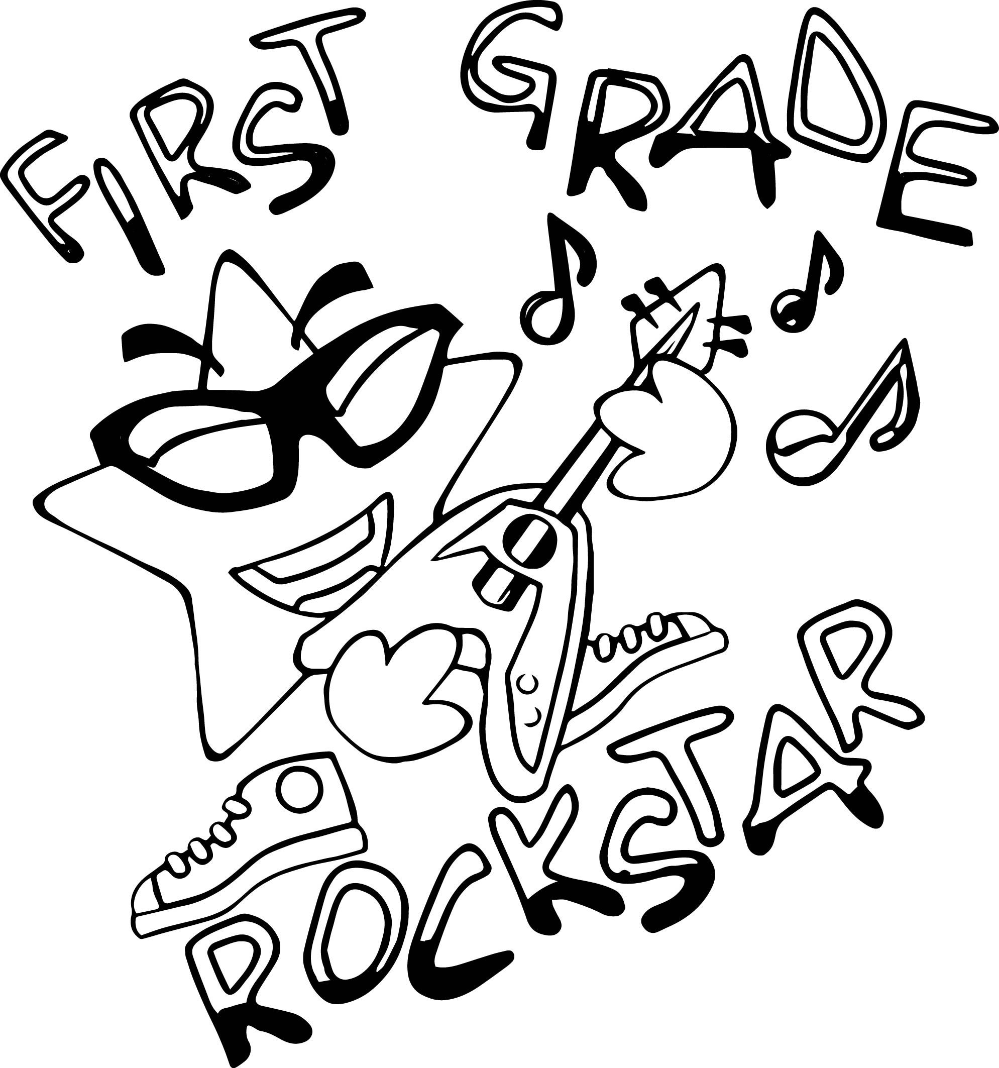 nice First Grade Rock Star Coloring Page | Star coloring pages ...