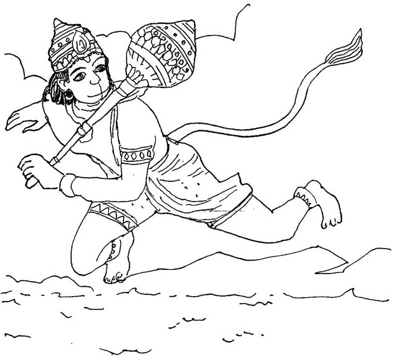 Shri Hanuman – an image to color – Children\'s Land