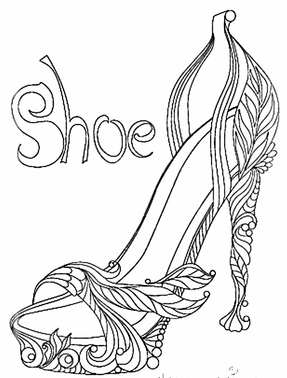 High heel shoe coloring page (With images) | People coloring pages ...