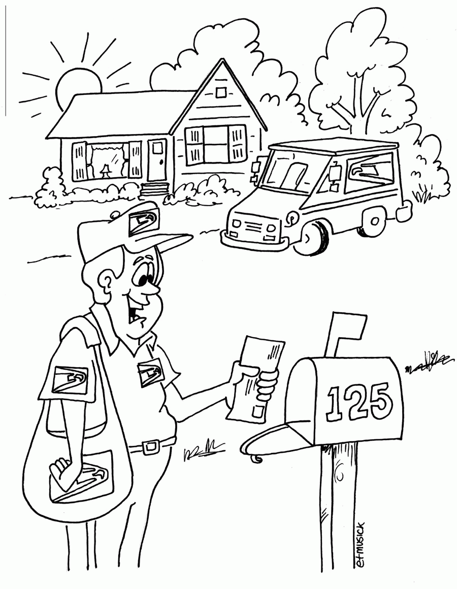 Post Office Coloring Pages - HiColoringPages