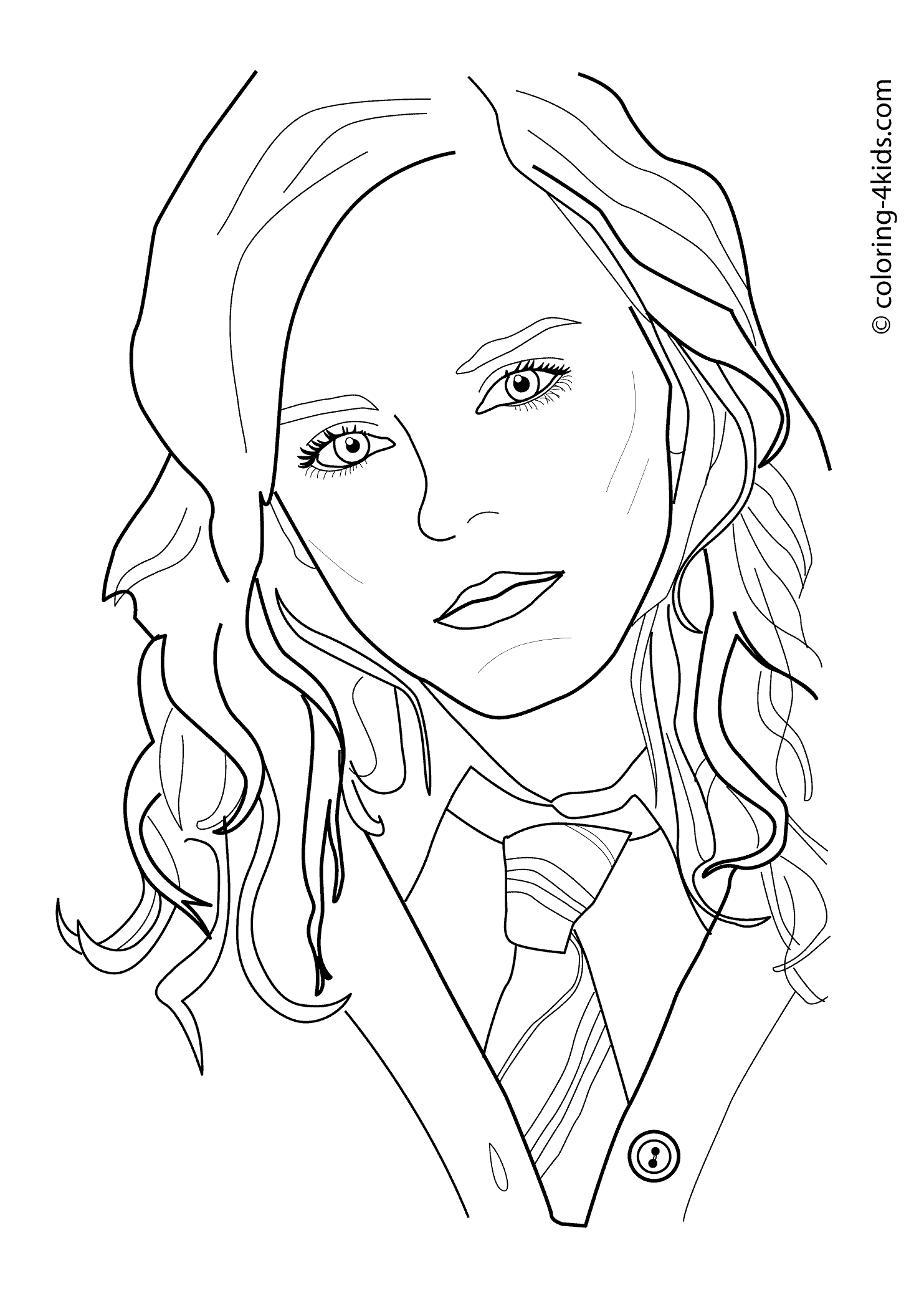 emma watson from harry potter coloring page