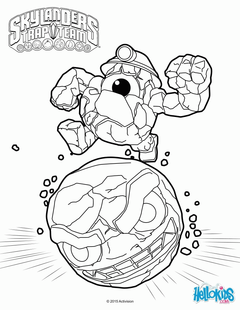 Skylanders Trap Team coloring pages - Rocky Roll
