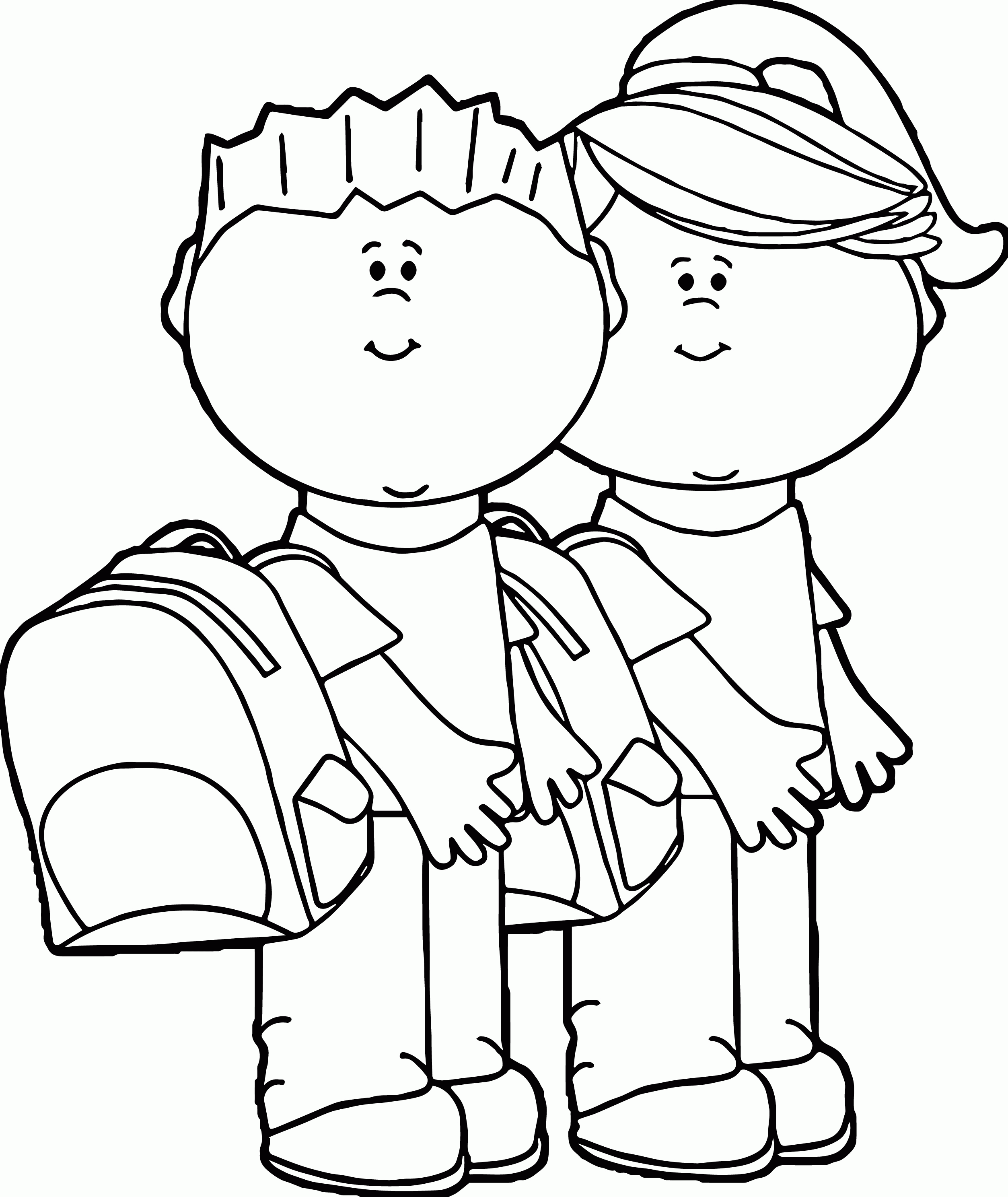 Kids Going To School Kids We Coloring Page | Wecoloringpage