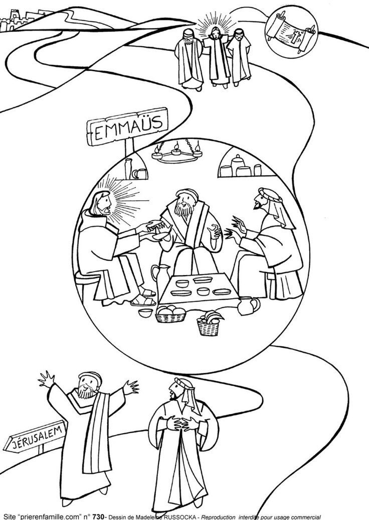 Road To Emmaus Coloring Page - Coloring Home