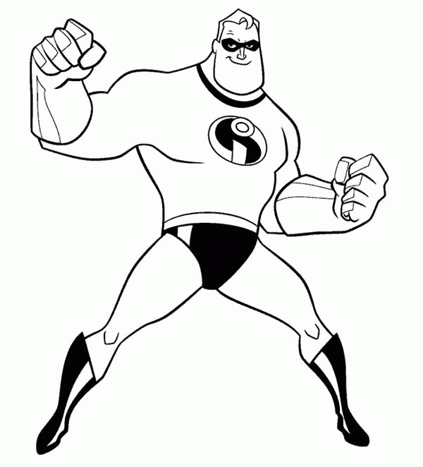 Mr. Incredible Coloring Page.