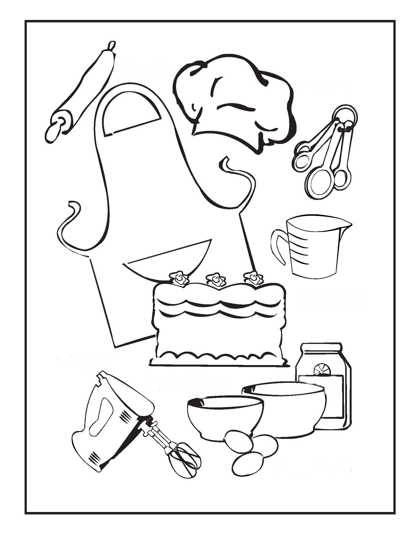 Cooking and Baking Coloring Pages – Birthday Printable ...