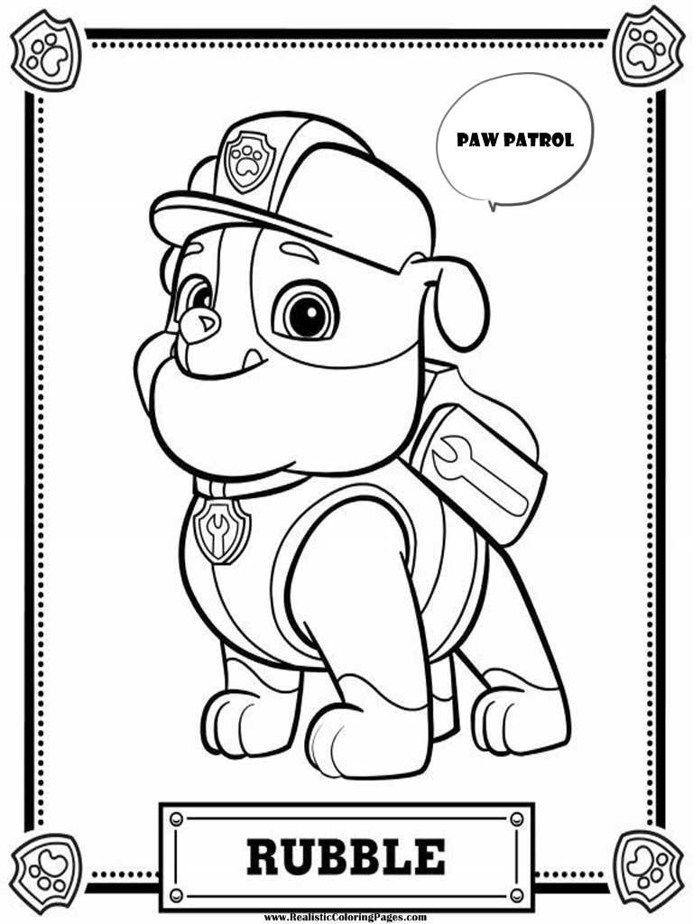 Rubble Paw Patrol Coloring Page at GetDrawings.com | Free ...