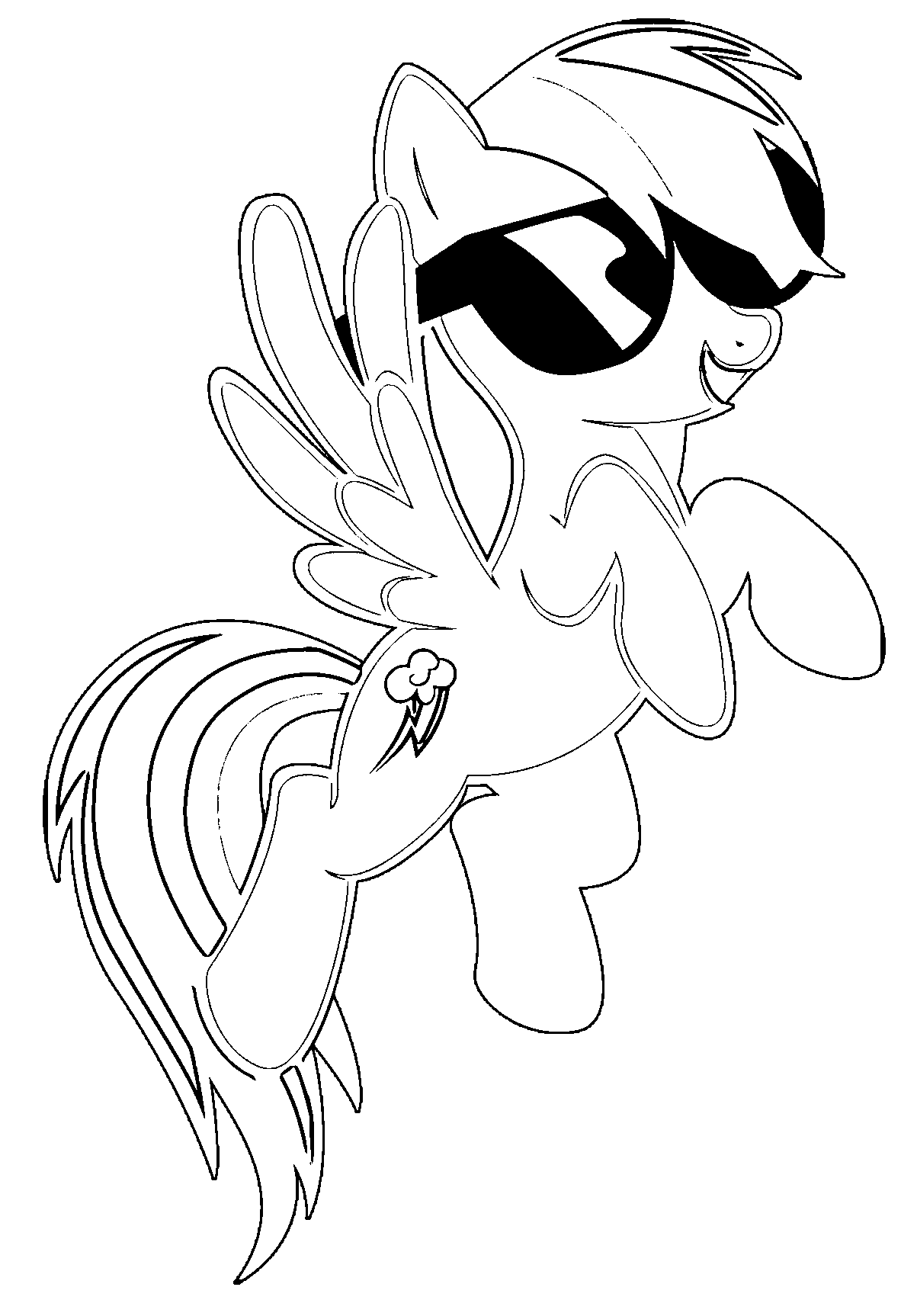 rainbow dash coloring pages wearing sunglasses Coloring4free ...