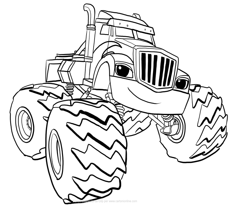 Crusher of Blaze and the monster machines coloring pages