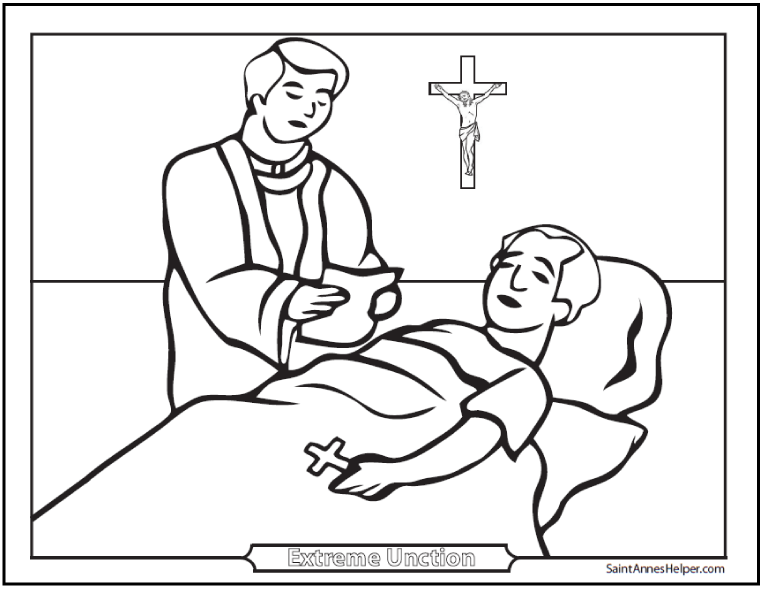 Extreme Unction Coloring Page ❤️ Catholic Sacrament of Extreme Unction