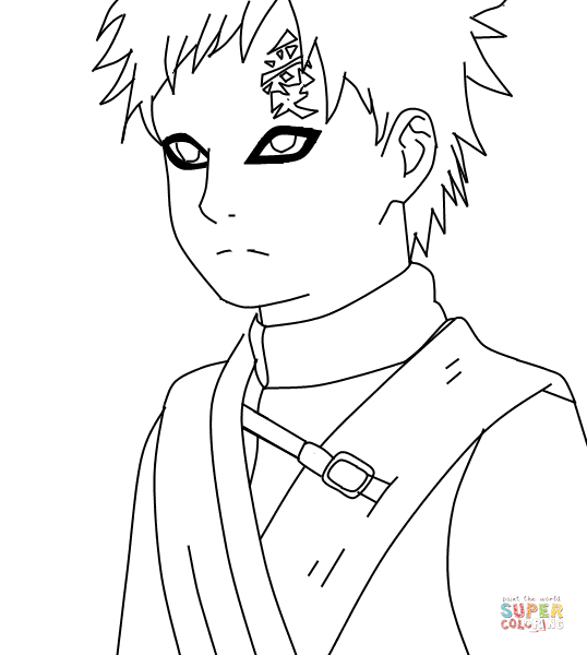 Gaara from Naruto coloring page | Free Printable Coloring Pages