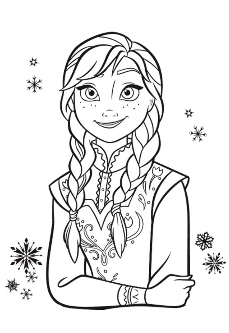 Anna Frozen  Coloring Pages Coloring Home