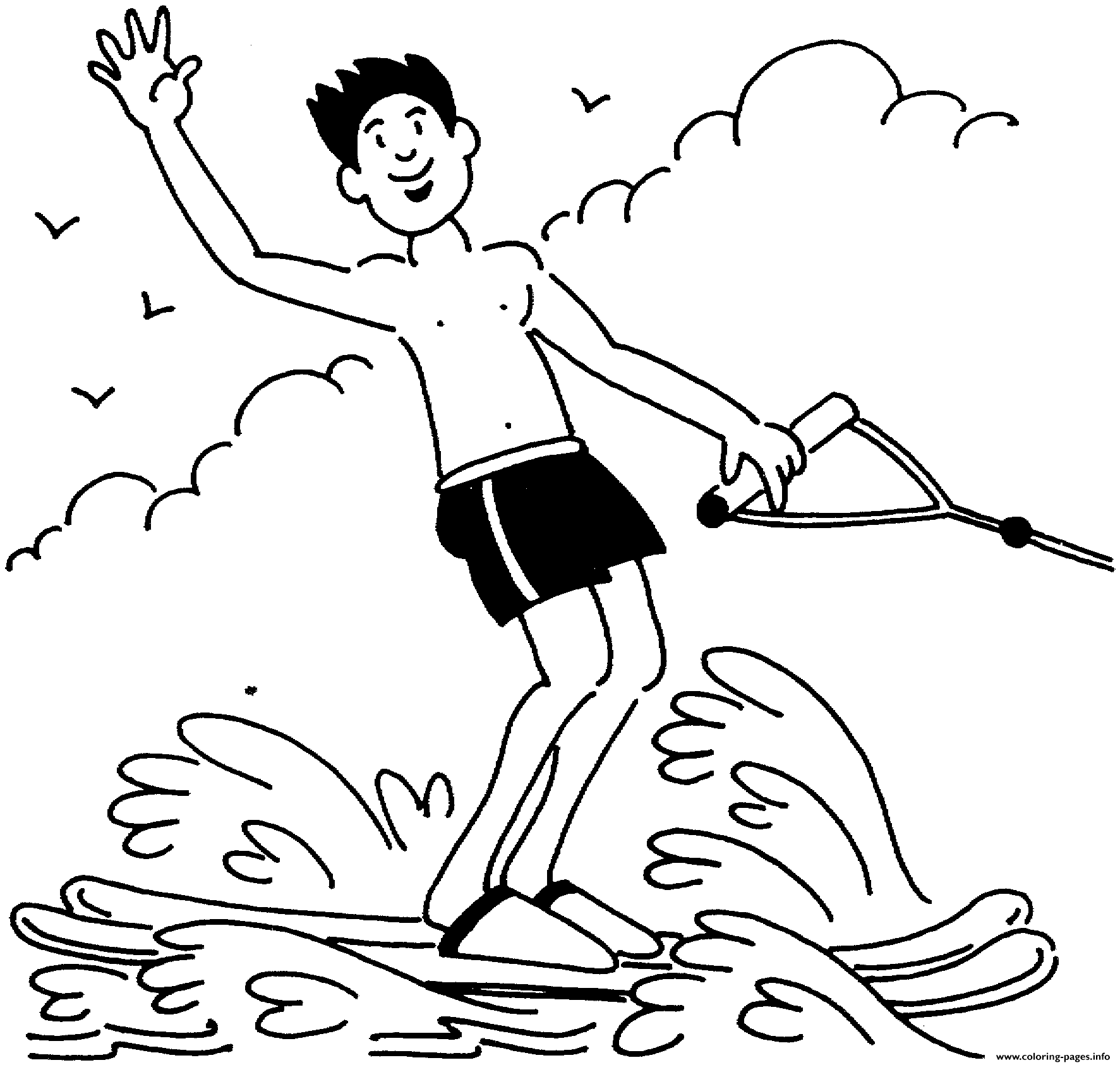 Water Ski Coloring Page3bcf Coloring Pages Printable
