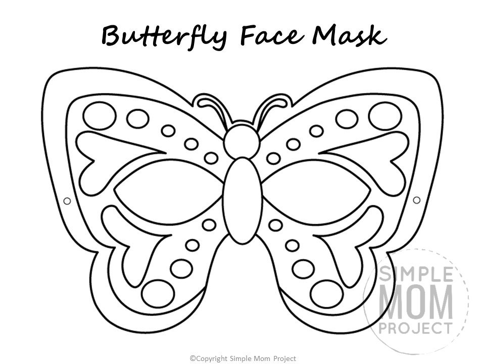 Free Printable Butterfly Mask Template Coloring Page
