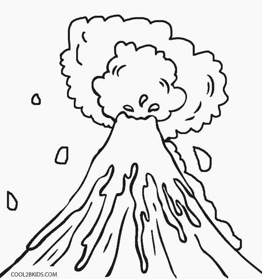 Printable Volcano Coloring Pages For Kids