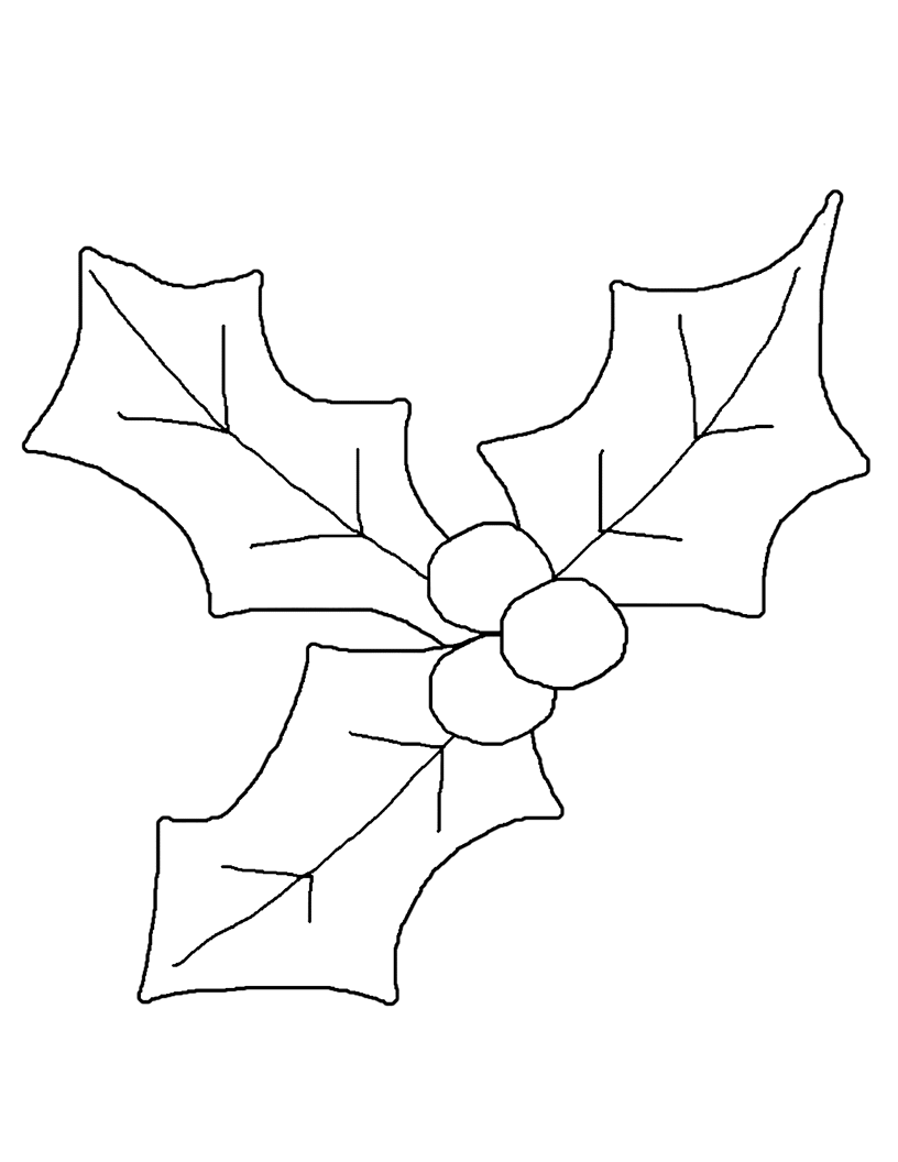 Printable Christmas Holly Coloring Pages Coloring Home