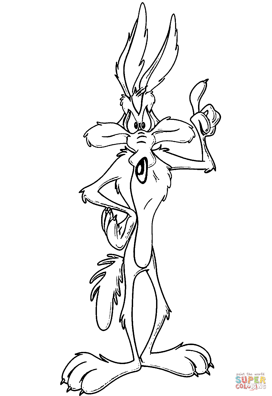 Wile E. Coyote coloring page | Free Printable Coloring Pages