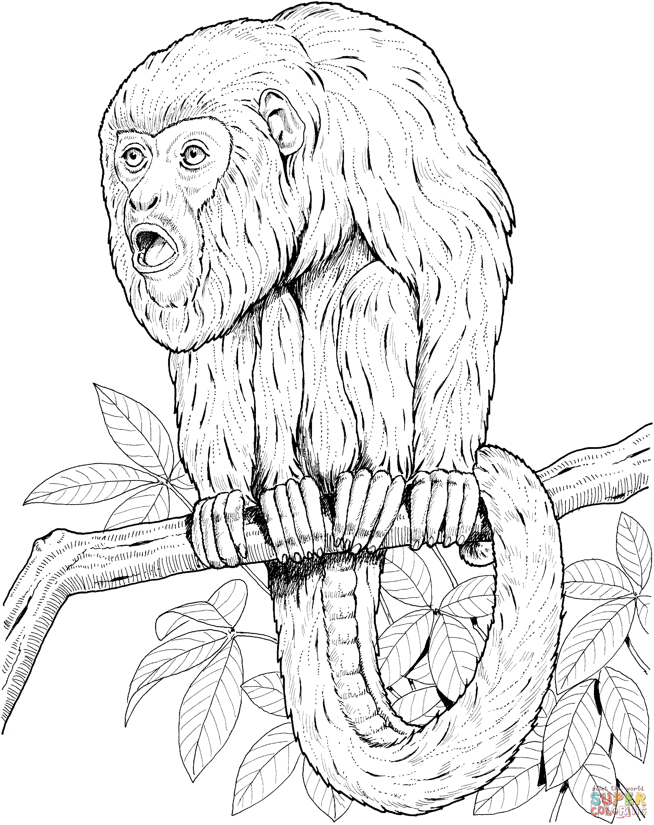 Howler Monkey coloring page | Free Printable Coloring Pages