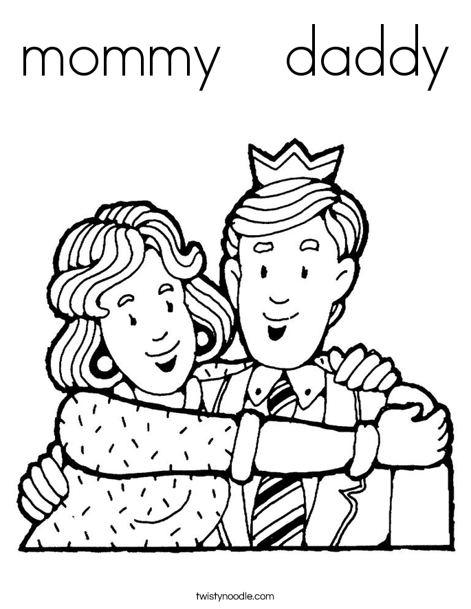 I Love Mummy And Daddy Coloring Pages Coloring Home