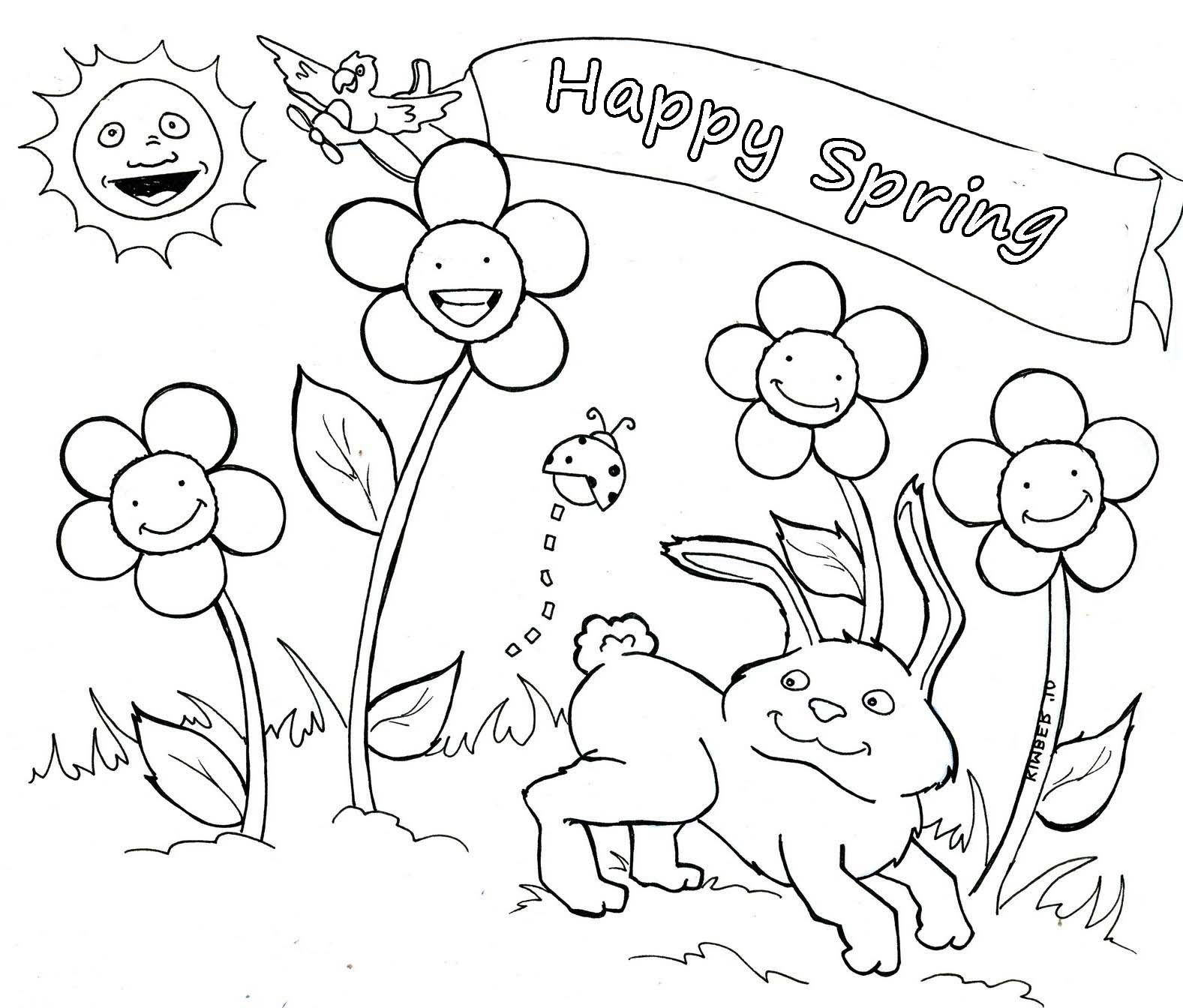 Coloring Pages Free For Kids Spring Time Coloring Home
