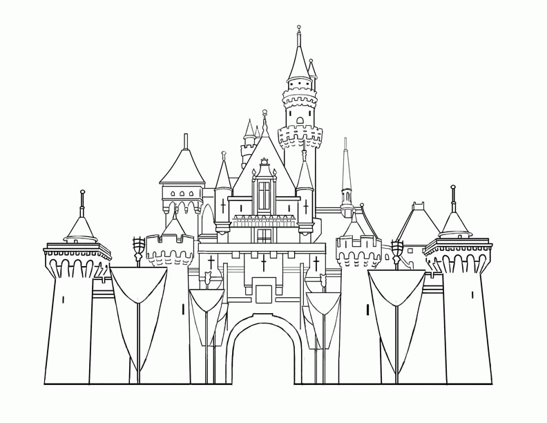 disneyland castle coloring pages | Only Coloring Pages