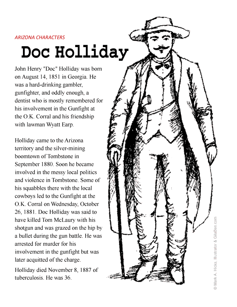 Doc Holliday Coloring Page