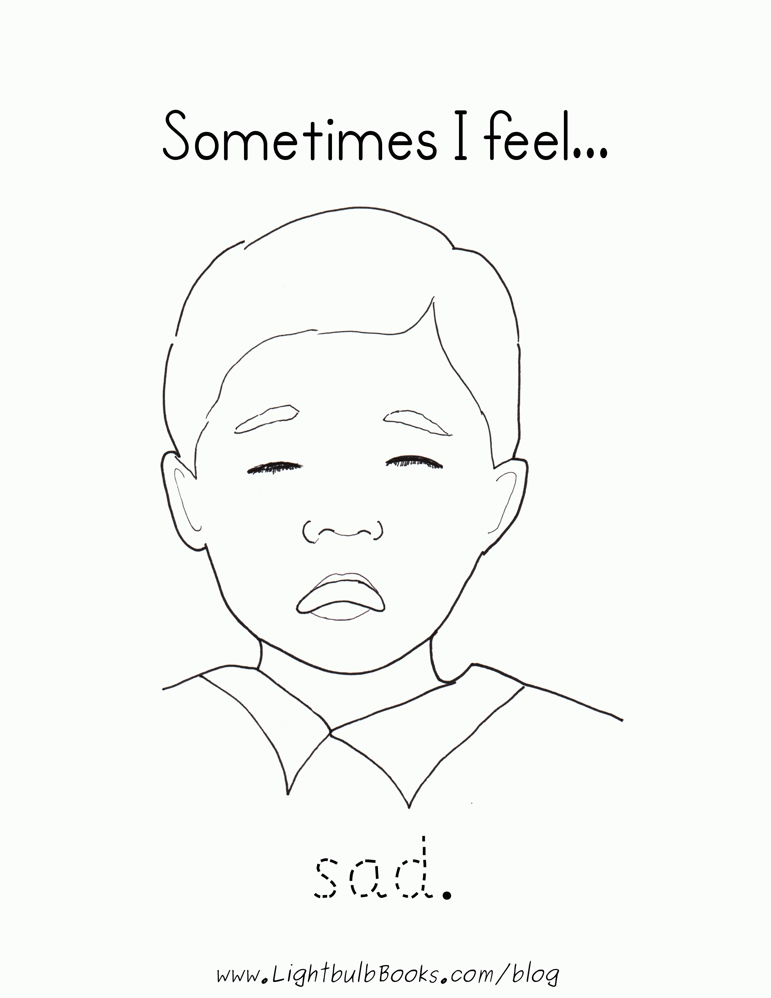 Coloring Page Of A Sad Face - Coloring Home