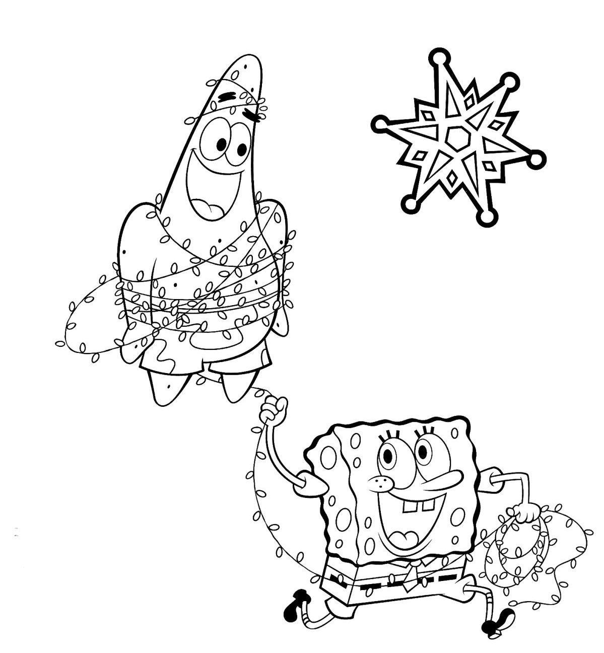 Sponge Bob Christmas Coloring Page - Coloring Pages for Kids and ...