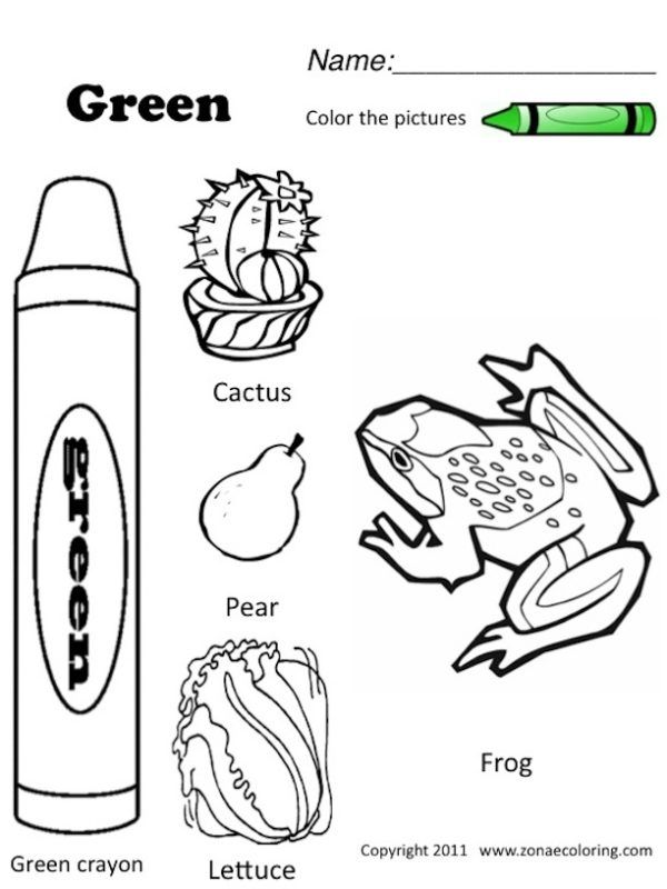 The Color Green Coloring Pages - Coloring Home