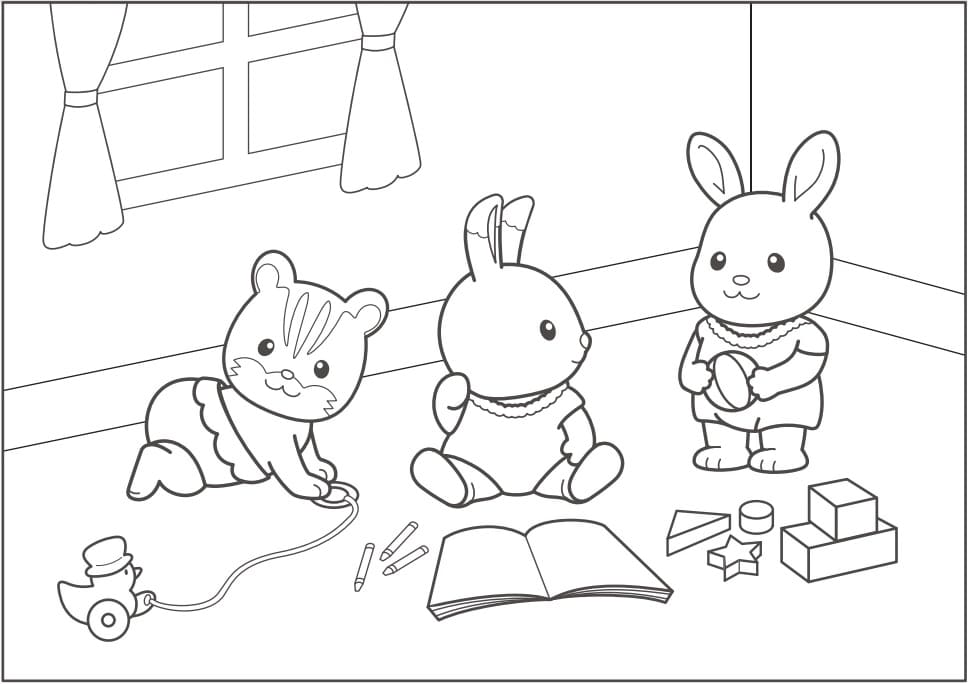 Sylvanian Families 20 Coloring Page - Free Printable Coloring Pages for Kids