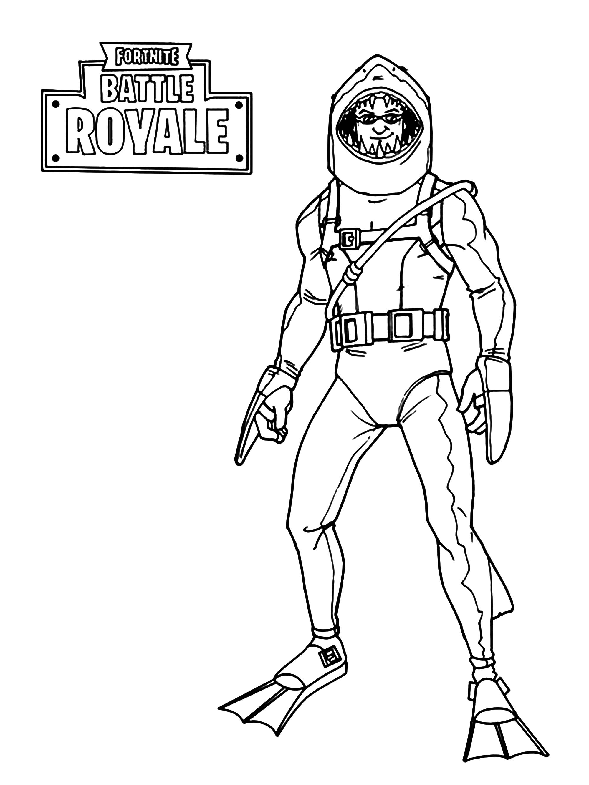 Fortnite Battle Royale : Aquatic skin - Fortnite Battle Royale Kids Coloring  Pages