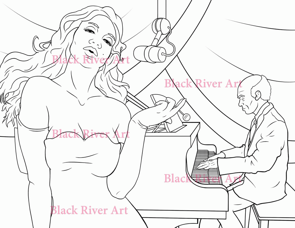 Siren of the Cooler Adult Coloring Page – Black River Art