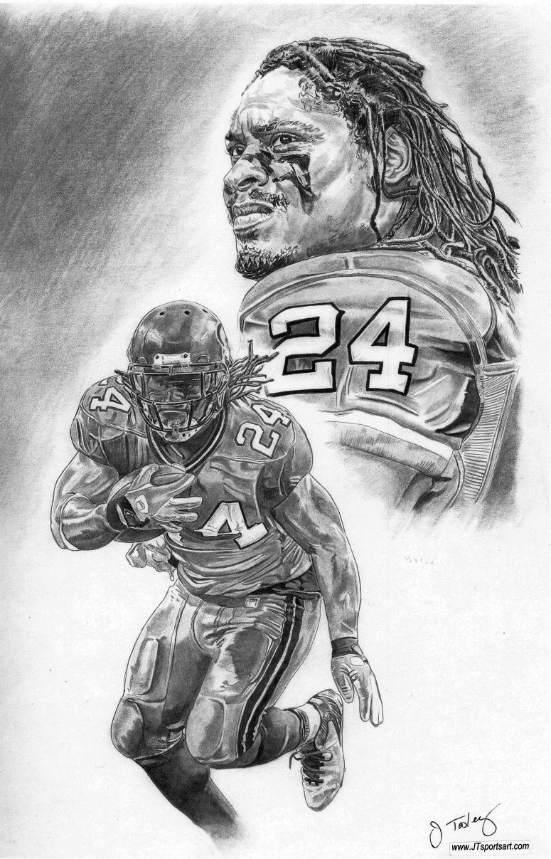 Russell Wilson of Seattle Seahawks Sketch Art Poster Drawing | eBay