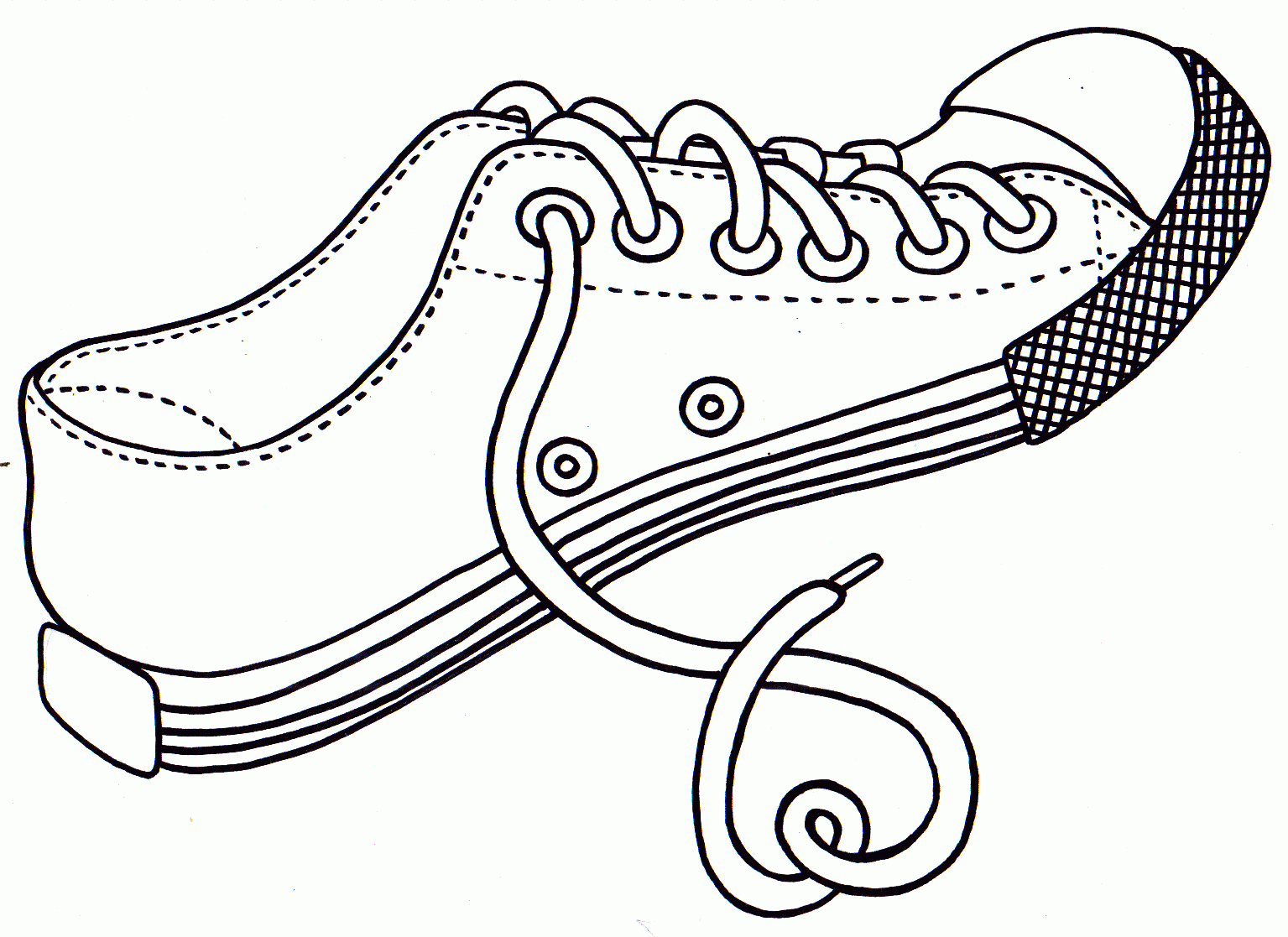 Shoe Coloring Template - Coloring Pages for Kids and for Adults